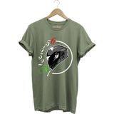 Motorcu Motorsiklet Vites Geçişleri ve Kask Tasarımlı 1N23456 %100 Pamuk Regular Fit T-Shirt - 2XL - Haki