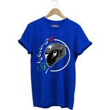 Motorcu Motorsiklet Vites Geçişleri ve Kask Tasarımlı 1N23456 %100 Pamuk Regular Fit T-Shirt - 2XL - Saks Mavi
