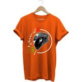 Motorcu Motorsiklet Vites Geçişleri ve Kask Tasarımlı 1N23456 %100 Pamuk Regular Fit T-Shirt - XL - Turuncu