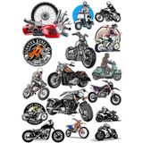 Motorcu Sticker 4 16 Parça Telefon, Tablet, Defter, Laptop Sticker