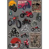 Motorcu Sticker 5 15 Parça Telefon, Tablet, Defter, Laptop Sticker