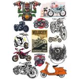 Motorcu Ve Motor Sitcker Set 3 12 Parça Telefon, Tablet, Defter, Laptop Sticker