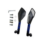 MOTORKİT MK MAVİ RİZOMA UNİVERSAL MOTOSİKLET SPOR AYNA TAKIM CNC [TÜM MODELLERE UYUMLU]