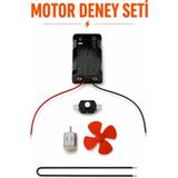 Motorlu Deney Seti Motorlu Okul Deney Kiti Fen Bilimleri Proje Seti| Basit Devre Kurma Okul Eğitim Kiti | Uygulamalı Öğrenci Deney Seti | Motor, Pervane, Pil Yatağı, Anahtar ve Kabloları | Pilsiz