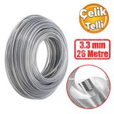 Motorlu Tırpan Misinası 3.3 Mm 26 Metre Çim Ot Biçme Teli Güçlü Çelik Telli Kopmaz Misina