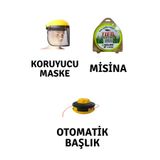 Motorlu Tırpan Seti Koruyucu Maske-Misina-Otomatik Başlık