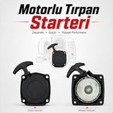 Motorlu Tırpan Starter Kapak Komple Çift Yaylı Çift Zemberek Çek Bırak Kolay Çalıştırma 4 Tırnaklı