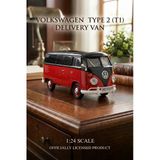 Motormax 1:24 Volkswagen Type 2 T1 Minibüs Model Araba - Kırmızı Siyah Metal Diecast Koleksiyon