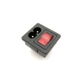 Motorobit IEC320 2-Pin Erkek Power Soketi - Işıklı Anahtarlı