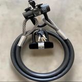 Motorsiklet 2 Metre 10 mm Kesilmez Çelik Halat Motosiklet Bağlama Halatı Çelik Disk Kilidi 1 Adet