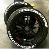 Motorsiklet Lastik Yazısı Beyaz Speedhunters 4 Adet 2.5 Cm Sticker Arma Şerit