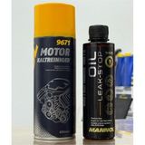 Motorx Yüksek ve Etkili Mannol Motor Kaltreiniger Motor Temizleme Spreyi ve Güçlü Mannol Oil Leak Stop Motor Yağ Kaçağı Önleyici - Siyah