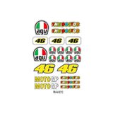 MOTOSEPETİM 46 AGV Uyumlu TASARIMLI EKİPMAN KASK MOTORSİKLET STİCKER SETİ 01