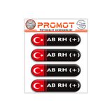 MOTOSEPETİM Kan Grubu Kask Set Sticker Etiket Motor Bisiklet Araba 021