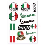 MOTOSEPETİM MOTOSİKLET VESPA KASK GRENAJ STİCKER ETİKET VESPA İTALY KARIŞIK MARKA SPONSOR KAPLAMA 2