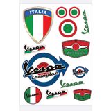 MOTOSEPETİM MOTOSİKLET VESPA KASK GRENAJ STİCKER ETİKET VESPA İTALY KARIŞIK MARKA SPONSOR KAPLAMA