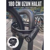 Motosik, Bisik Ve Elektrikli Scooter İçin Ağır Hizmet Tipi Çelik Halat Kilidi