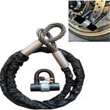 Motosiklet 2 Metre 16 mm Kesilmez Çelik Halat Motosiklet Bağlama Halatı Zincir Çelik Disk Kilidi U Bar 1ADET