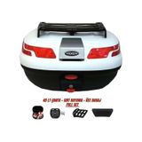 Motosiklet Arka Çanta 45 Litre Sırt Dayama Ve Üst Tabla Full Set Beyaz Beyaz