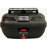 Motosiklet Arka Çanta 45 Litre Sırt Dayama ve Üst Tabla Full Set Black Edition - Siyah - Standart