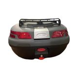 Motosiklet Arka Çanta 45 Litre Sırt Dayama Ve Üst Tabla Full Set Gri Gri