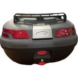 Motosiklet Arka Çanta 45 Litre Sırt Dayama ve Üst Tabla Full Set Gri - Standart