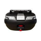 Motosiklet Arka Çanta Sl 45 Litre Sırt Dayama Ve Üst Bagaj Full Set Şeffaf Reflektör Siyah