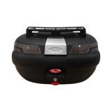Motosiklet Arka Çanta Sl-45 Litre Sırt Dayama Ve Üst Bagaj Full Set Siyah Reflektör Siyah