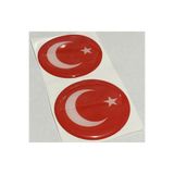 motosiklet bilgi TÜRK BAYRAĞI DAMLA STİCKER YUVARLAK 5x5cm 2'Li