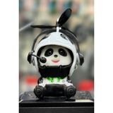 Motosiklet Bisiklet Aksesuar Pervaneli Panda Süs, Beyaz, Siyah