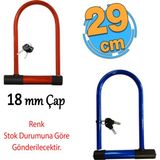 Motosiklet Bisiklet Direksiyon U Kilidi Halat Zincir Çap 18 Mm Çelik Hırsız Güvenlik 29 Cm