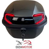 Motosiklet Çantası 33 Litre Işıklı -Sırt Dayamalı Model - Koyu Gri