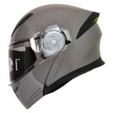 Motosiklet Çene Açılır Kask 22.06 Sertifika Güneş Vizörü Motor Kaskı Grey