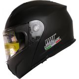 Motosiklet Çene Açılır Kask Güneş Vizörlü Ece 22.06 Sertifikalı New Motor Kaskı V2 Mat Black - 2XL - Mat Siyah