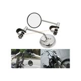 Motosiklet Chopper Kör Nokta Aynası Nikel Takım