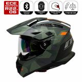 Motosiklet Cross Kask Güneş Vizörlü Enduro Full Face Touring Motorcu Kaskı Solda