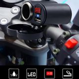 Motosiklet Gidon Tipi Su Geçirmez Usb Şarj Soketi Ve Çakmaklık - Led Göstergeli & Açma/kapama Anahtarlı
