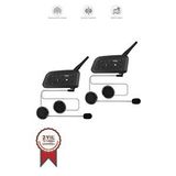Motosiklet Helmet İnterkom Bluetooth 2li Kask Kulaklığı Ejeas Double V6pro+ Siyah