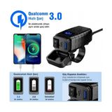 Motosiklet Hızlı Şarj Cihazı 12V-24V Su Geçirmez Çift USB Type-C Pd Hızlı Şarj Portu Gidon Bağlantılı Telefon Tablet Şarj Adaptörü, Motosiklet, Bisiklet, Atv, Tekne, Motor Aksesuarı Mt4