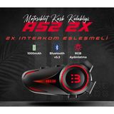 Motosiklet Intercom Seti 2 Kişi Bağlantılı Bluetooth V5.3 Rgb Kask Kulaklığı Yeni