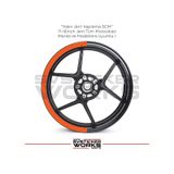 Motosiklet Jant Şeridi Jant Sticker Yarım Kaplama Daire 17-18 İnch Jant Motor Uyumlu Turuncu
