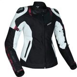 Motosiklet Kadın Montu Full Korumalı 4 Mevsim Deri ve Maxdura Kumaş Mont White - Beyaz