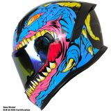 Motosiklet Kask Ece 22.R06 Güneş Vizörlü Full Face Motor Kaskı Kraken Yeni - Renkli