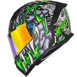 Motosiklet Kask Ece 22.R06 Güneş Vizörlü Full Face Motor Kaskı Skull Yeni - XL - Renkli
