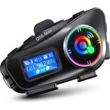 Motosiklet Kask Intercom Seti, LCD Ekranlı & Hafıza Kartlı Kask Içi Bluetooth Kulaklık, Müzik Paylaşımı Fm Radyo, Çift Çekirdek Gürültü Azaltma, Sert Mikrofon, Siyah