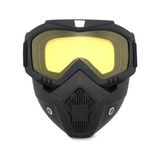 Motosiklet Kask Maskesi ve Gözlüğü MKM Sarı