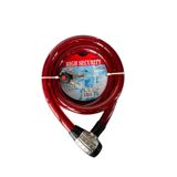 Motosiklet Kilidi 2000mm x 25mm Çelik Halat – Kırmızı Güvenlik Kilidi (KIRMIZI)