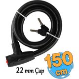 Motosiklet Kilidi Çap 22 Mm Bisiklet Halat Zincir Çelik Kilit Hırsız Önlem Güvenlik 150 Cm Kalın