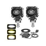 Motosiklet Led Sis Farı Seti Çift Renk Tüm Montaj Aparatları Ve Kablo Set İle Kolay Montaj 12-24v