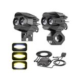 Motosiklet Led Sis Farı Seti Çift Renk Tüm Montaj Aparatları Ve Kablo Set İle Kolay Montaj